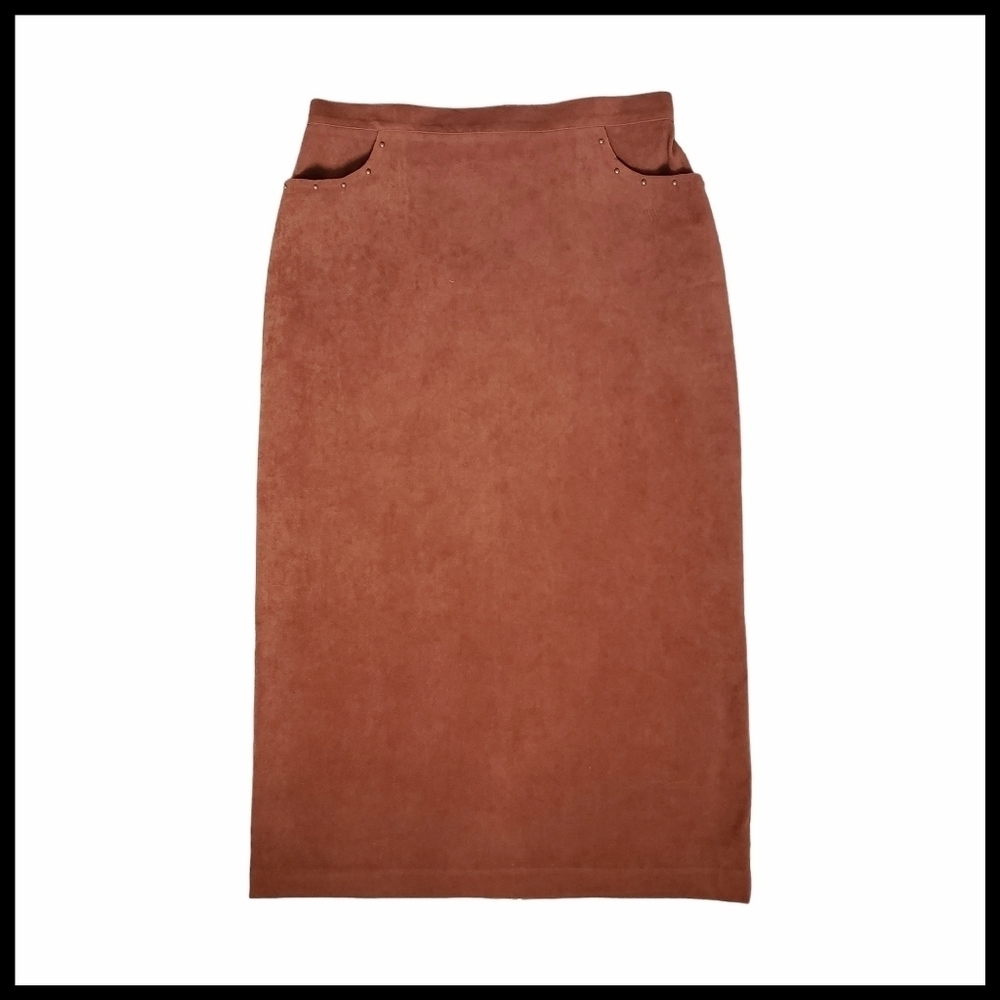 Lindor Petite Women'sFaux Sued Skirt Size 12p